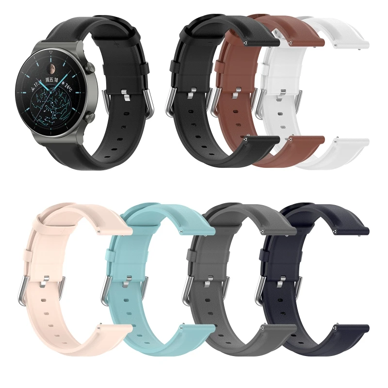 

22mm Leather Watchband Strap Replacement Wristband for WATCH 2 Pro/GT2e/GS PRO