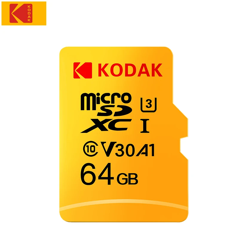 Карта памяти KODAK Micro SD 128 ГБ 64 32 16 U1 класс 10 256 512 U3 Tarjeta 4K TF-карта высокоскоростная