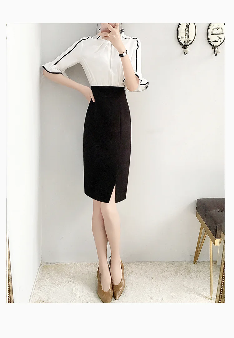 Хороший-forever Винтаж сплошной цвет рабочая одежда шифон Элегантный Vestidos Bodycon Офис Бизнес женское облегающее платье