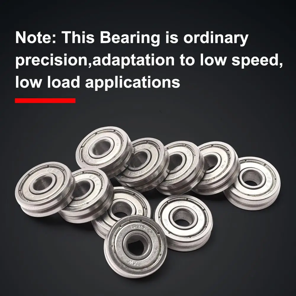 10Pcs/lot 5*16*5mm 625ZZ Miniature Ball Bearing V Groove Double Shielded Pulley Bearing High Carbon Steel Rail Track Bearings
