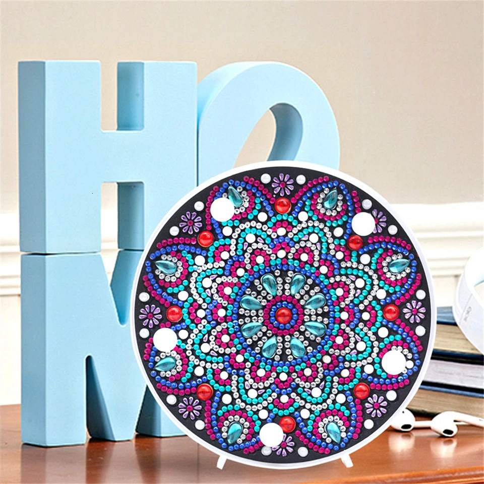 

AZQSD Diamond Mosaic Mandala DIY Full Drill Diamond Painting Christmas Bedroom Night Light Home Desk Decorative LED Lamp