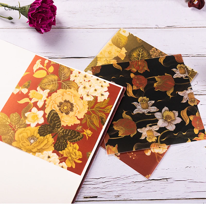 Японский стиль цветок материал фоновая бумага мусорный журнал дневник планировщик для скрапбукинга декоративная бумага фото DIY ремесло