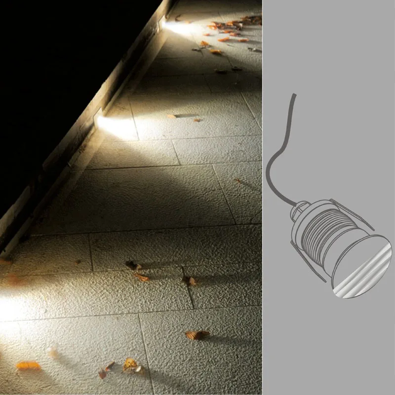 Мини Светодиодный точечный светильник из нержавеющей стали, 1 Вт, DC 12 В 24 В, CREE IP67, настенный светильник для ванной комнаты, напольный точечный светильник