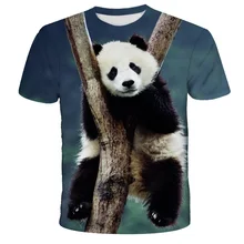 

New Cartoon Panda Boys T Shirt Kids Animal Tshirt Cute T-Shirts for Girls Child T-Shirts Children Clothing 2022 Casual Panda Top