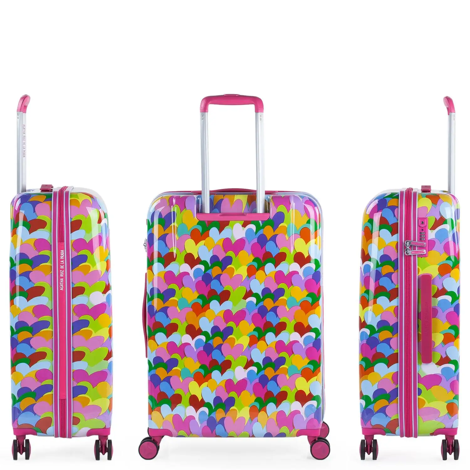 AGATHA RUIZ DE LA PRADA сердца цвета чемодан Средний Путешествия Жесткий для женщин с