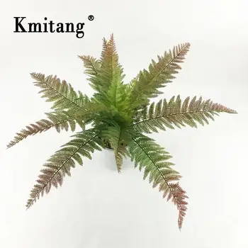 

52cm 15 Heads Plastic Fern Leaf Large Artificial Tree Tropical Palm Plants Fake Persian Leaves For Home Office Garden Decoration