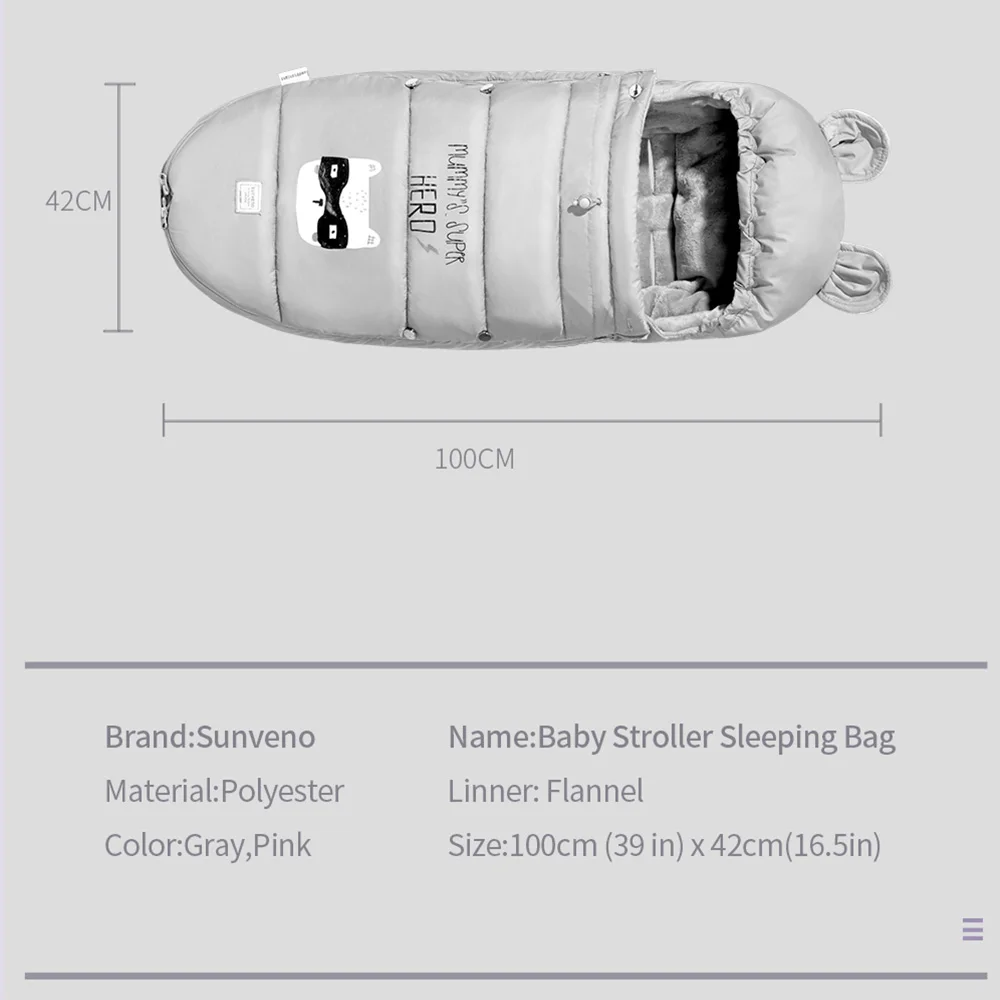 Sunveno спальный мешок для детей, спальный мешок для коляски, осенне-зимний Открытый тур водонепроницаемый младенческий теплый мешок для ног, коляска