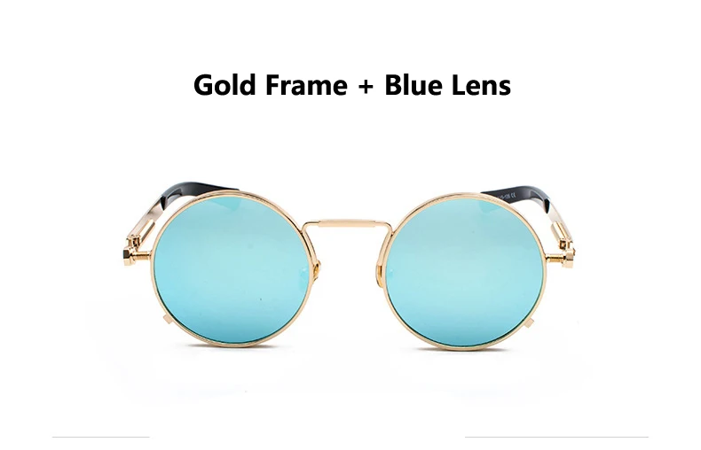 Oculos de sol feminino женские красные очки круглые стимпанк металлические пружины Поляризованные солнечные ретро-очки мужские uv400 Высокое качество