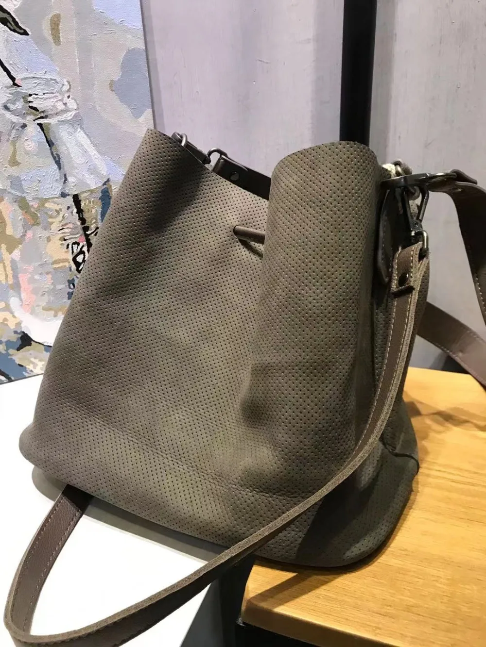 Vendange fashion simple women's bag handmade leather shoulder bag messenger bag 2566