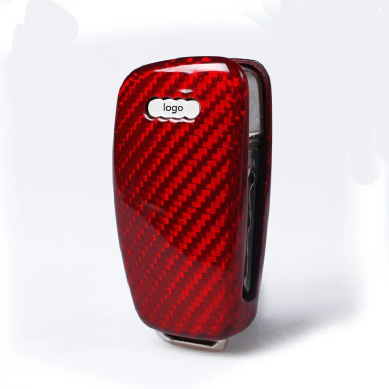 Carbon Fiber Car Key Cover Case Shell For Audi C6 A7 A8 R8 A1 A2 A3 A4 A5 Q7 A6 C5 Car Holder Car Styling Accessories