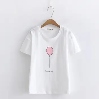 

New women Summer color Painted t shirt cotton Short Sleeve fashion round neck tshirt