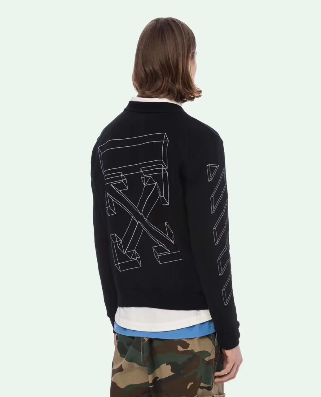 OFF-white уличная одежда с круглым вырезом и длинными рукавами, трехмерные мужские свитшоты со стрелками