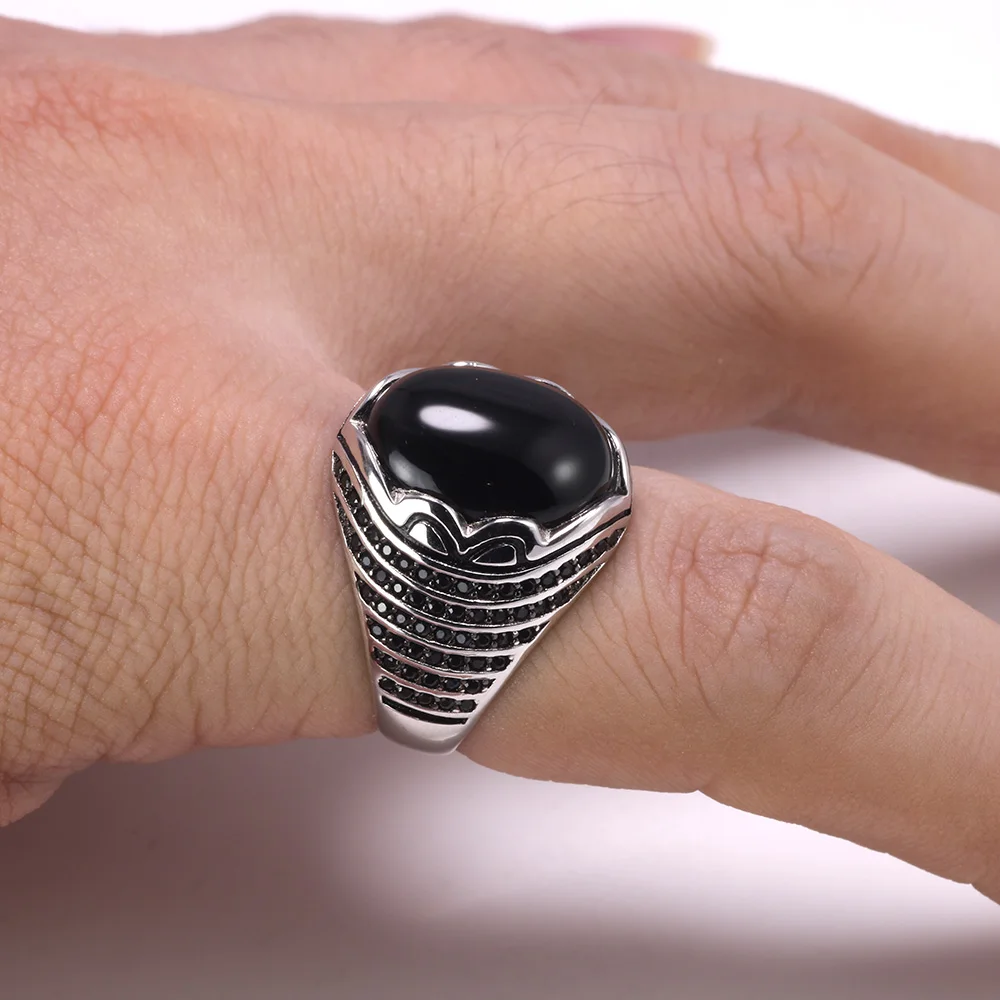 Турецкие мужские кольца с натуральным 925 пробы серебряные винтажные цветком и