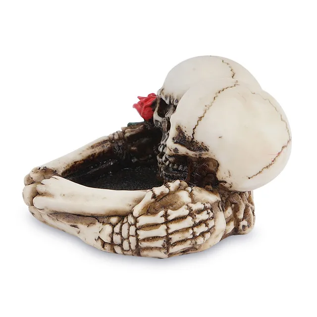 Heymamba Gyanta Koponya Rózsa Szobor Halloween Hamutartó Otthoni Bár Iroda Dekoráció - Image 4