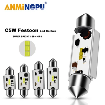 

ANMINGPU 2X Signal Lamp Festoon LED Bulbs 31mm 36mm 39mm 41mm CSP C5W C10W Led Canbus Interior Reading Lamps Dome Light White