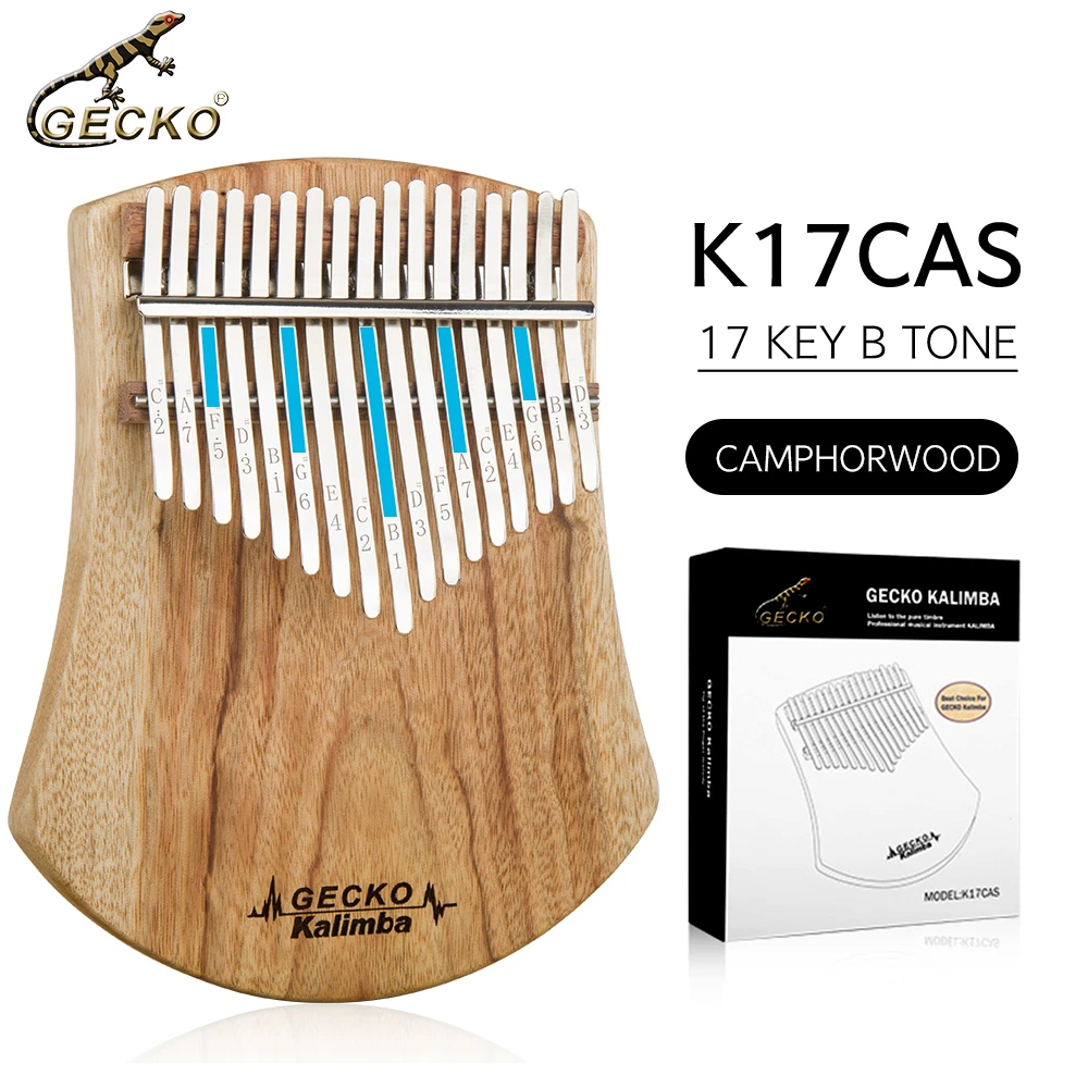 B Tone Gecko Kalimba 17 Keys Solid Camphorwood,with Instruction And