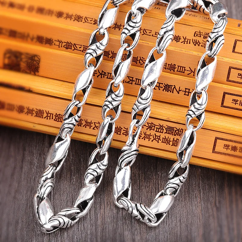Uglyless 7MM Thickness Men Thai Silver Necklaces NO Pendants 925 Sterling Silver Chains Cool Mens Thick Necklaces Jewelry C166
