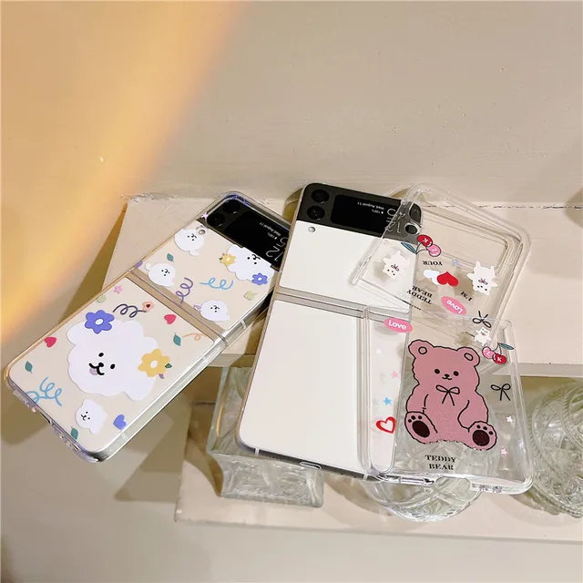 🇰🇷[Korean Z Flip 3 Clear Case] Cute Design Collection Samsung