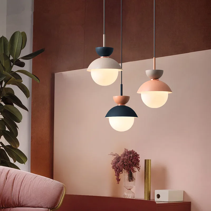 

Nordic Modern Pendant Lights Colored Iron Hanglamp For Dining Room Bedroom Bar Decor Loft Luminaire Suspension Kitchen Fixtures