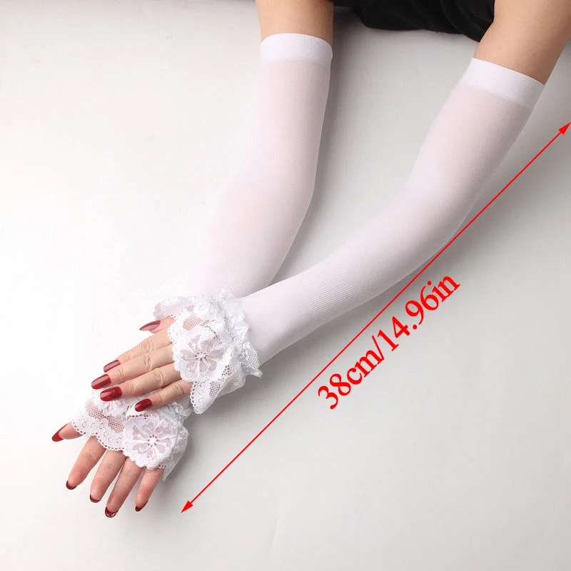 Female Sunscreen arm Sleeve Driving Gloves Fingerless Wrist Elastic Sleeve Summer Sun Protection