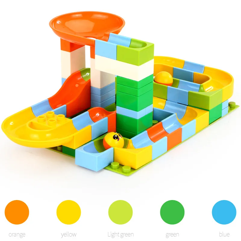 

2019 New Products Impulse Large Particles Assembled Building Blocks Educational Boy Slide Inserted Building Blocks Toy 3-6-10-Ye