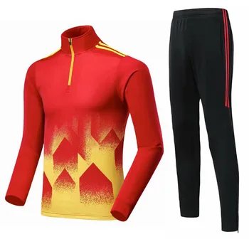 

Casual Half Zipper Tracksuits For Adult Kids Soccer Jerseys Survetement Foot Long Sleeve Shirts Pants Set Custom Soccer Serjeys