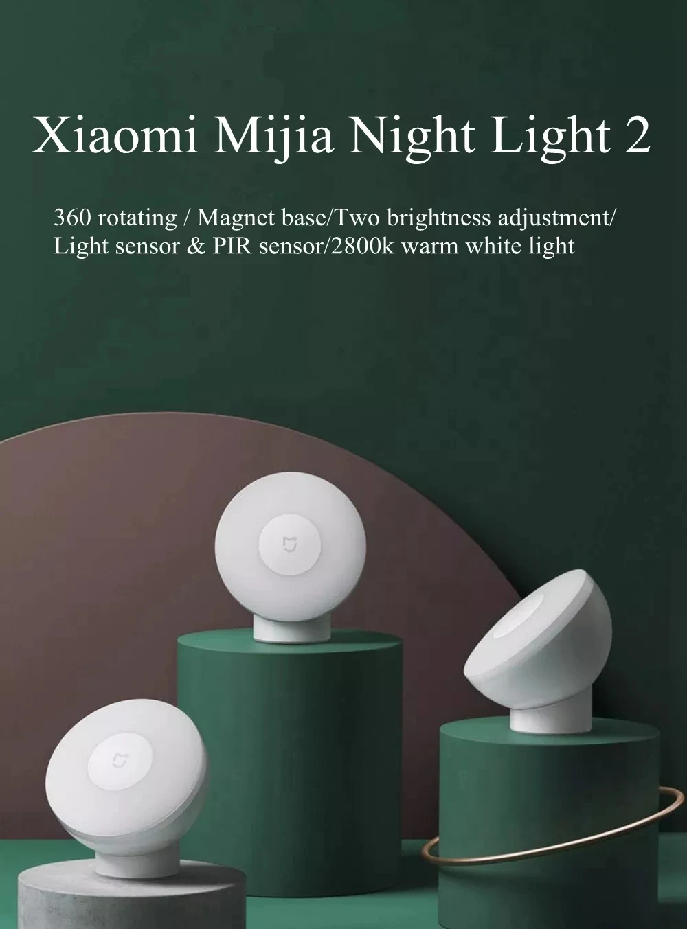 Xiaomi Mijia ночник 2 поколения Регулируемая яркость инфракрасный умный датчик человеческого тела с магнитной основой