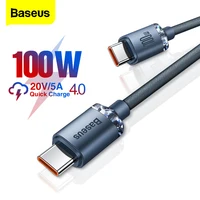 Baseus-USB Type-Cケーブル,100W,Samsung,Xiaomi,Huawei用の急速充電器