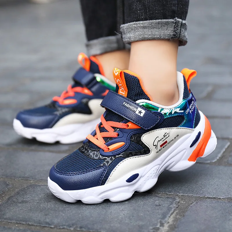 

BOY'S Shoe 2019 New Style Autumn Mesh through Comfortable Autumn Big Boy Young STUDENT'S Boy Children Sports Fashion