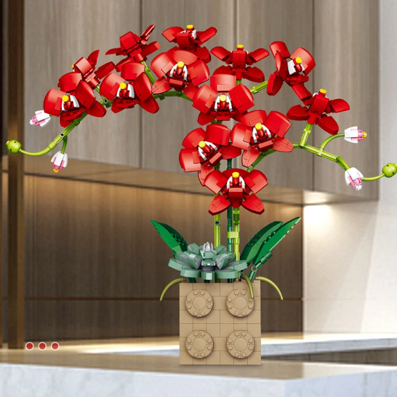 Cotton Bouquet Flowers Building Blocks Bricks Kid Gift Decompression Toys Girls Home Furnishings Bricks 92002 construction blocks racing car building blocks building blocks car building blocks anime block toys