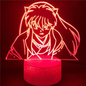 

3D Nightlight Manga Inuyasha Figure Decor Atmosphere Usb Battery Powered Led Table Lamp Children Suprise Present App Control
