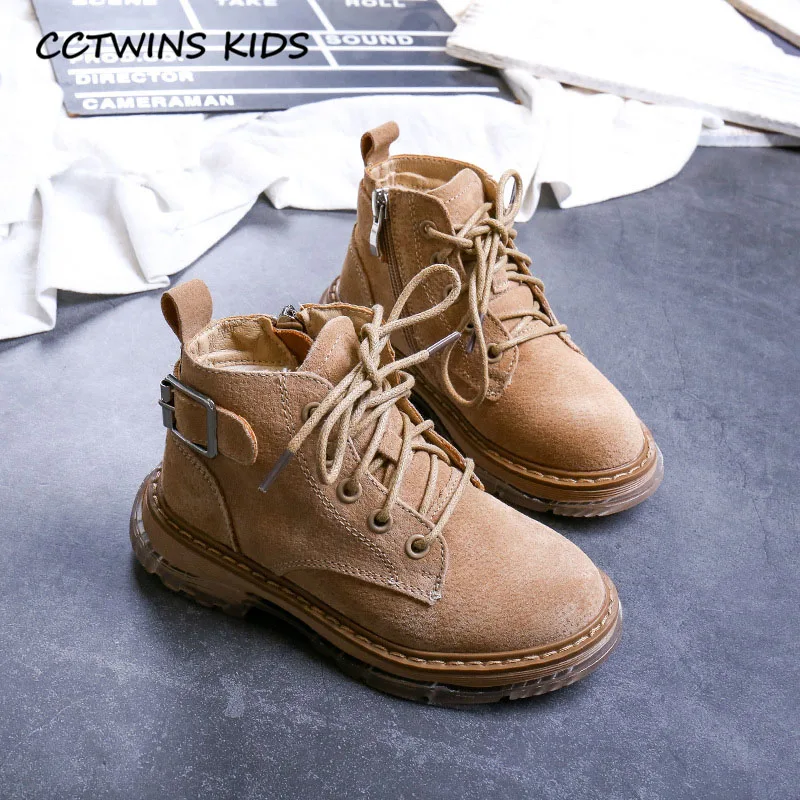 Thin Camel CCTWINS/детская обувь; коллекция года; Зимние Детские Модные Ботинки martin; Брендовые ботильоны для маленьких девочек; обувь из натуральной кожи для мальчиков; MB171 - Цвет: Thin Camel