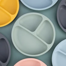 

2022 Dining Plate Solid Kids Toddler Training Children Dishes Training Tableware Kids Feeding Bowls Baby Bowl Plates Safe