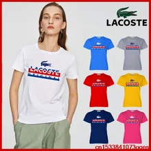 Cheap Lacoste- New Original Brand T Shirt Women Tops Summer Short Sleeve Fashion T-shirt 100% Cotton Tshirt 2LA101 Cheap Lacoste- New Original Brand T Shirt Women Tops Summer Short Sleeve Fashion T-shirt 100% Cotton Tshirt 2LA101