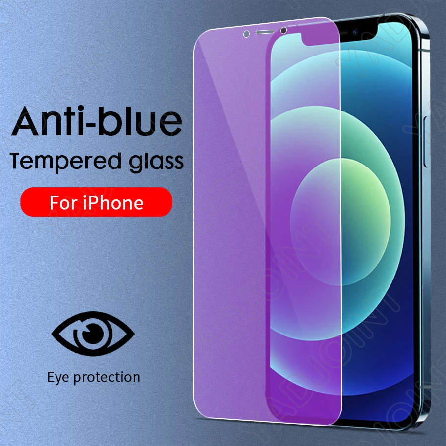 Закаленное стекло с защитой от синего света для iPhone 12 Pro Max mini Защита экрана 11 XS XR X 8