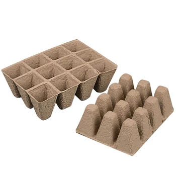 

10pcs Degradable Pulp Plant Starter Tray Round Disposable Gardening Supplies Practical Nursery Cup Peat Pot Vegetable Flower