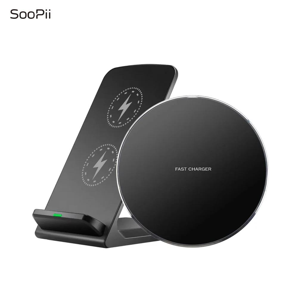 SooPii Беспроводное зарядное устройство 2 шт 10 Вт Быстрая зарядка Pad & Stand совместимо