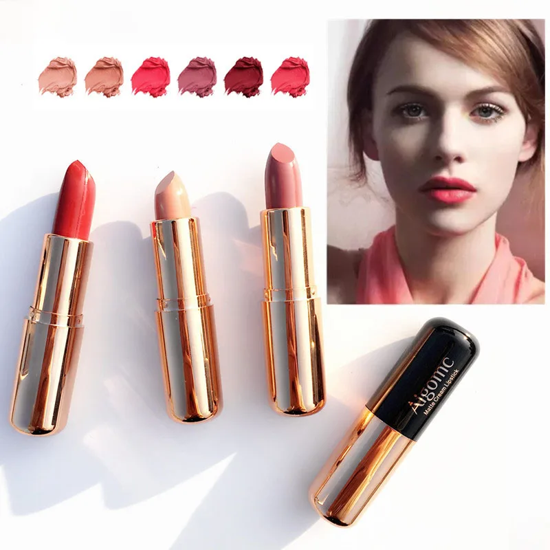 6 Color Lipstick Matte Pumpkin Earthy Color Red Waterproof Moisture Not Remove Lip Makeup