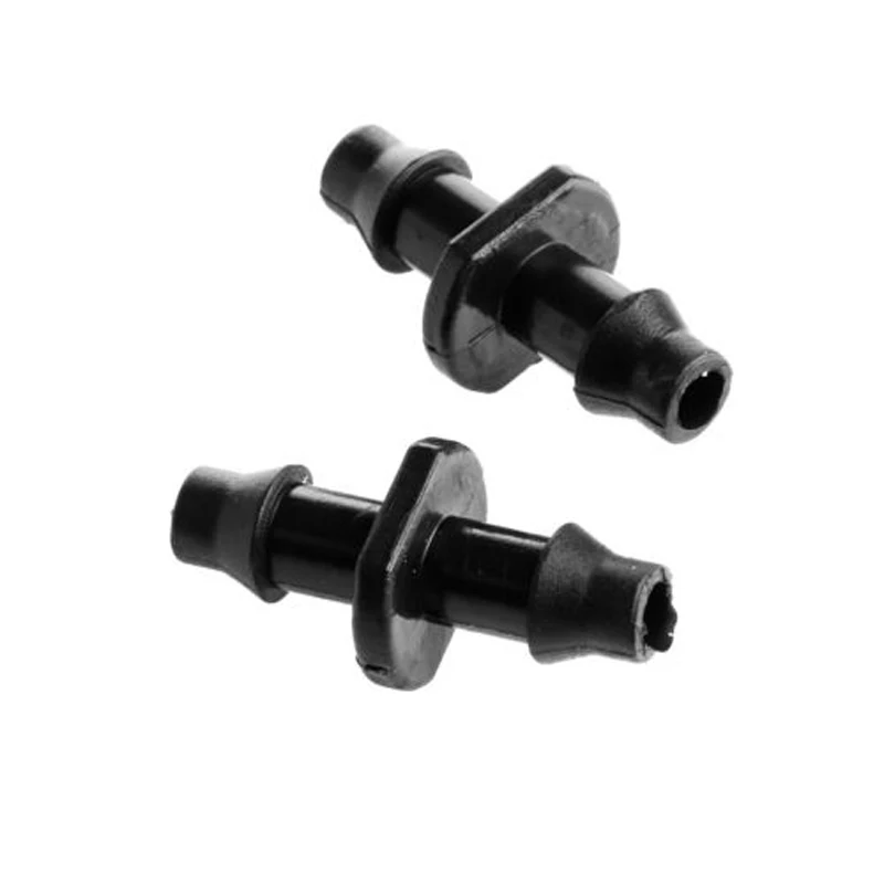 100Pcs/Bag 1/4\" Black Barbed Connector Double Way For 4/7mm Drip Irrigation Hose