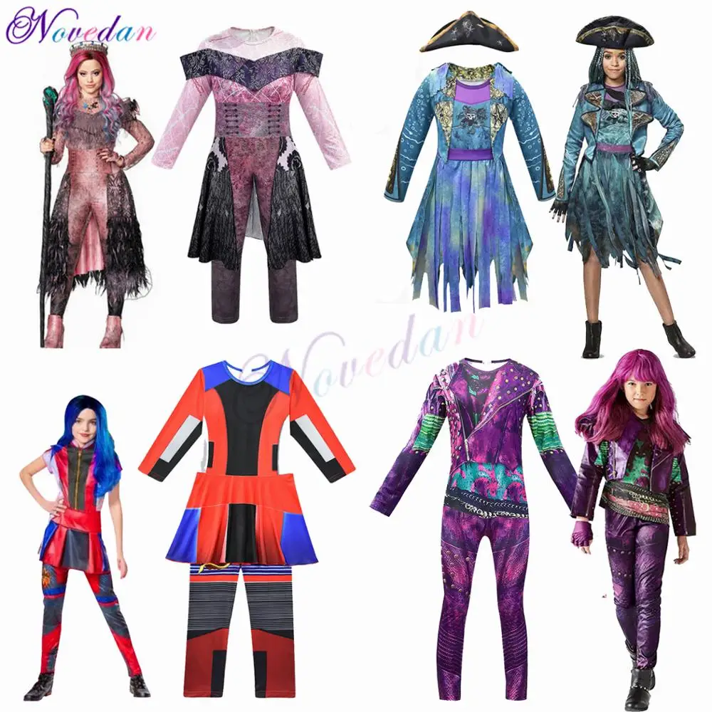 Nachkommen 3 Mal Evie Audrey Bertha Cosplay Kostüm Mädchen Halloween Kostüm Für Kinder Kinder Party Phantasie Kleid