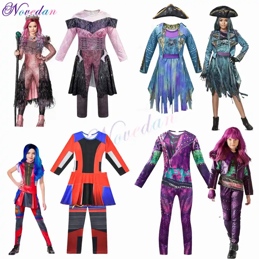 Descendants 3 Mal Evie Audrey Bertha Cosplay Costume Girls Halloween Costume For Kids Children Party Fancy Dress Aliexpress