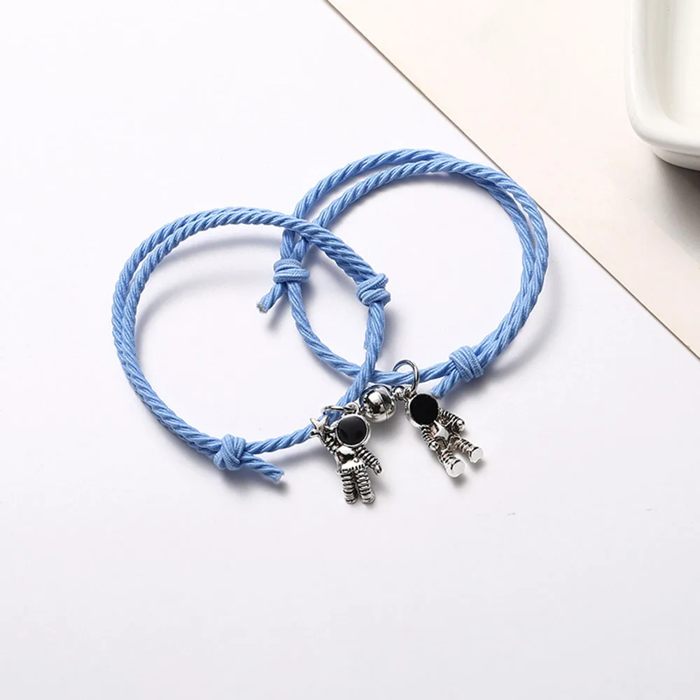 Bracelet Jewelry Couple Bracelet Astronaut Rubber Band Magnet Stone Bell Bracelet Knot Head Rope