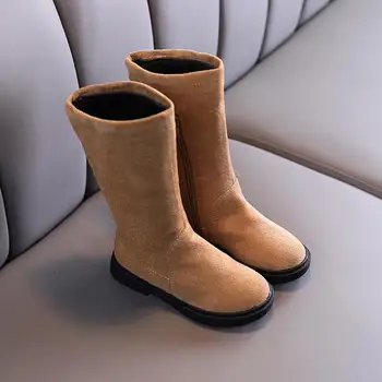 

Girls High Boots Children Snow Boots Princess Knee Length Martin Boots Kids Waterproof Non-slip Winter Sport Shoes