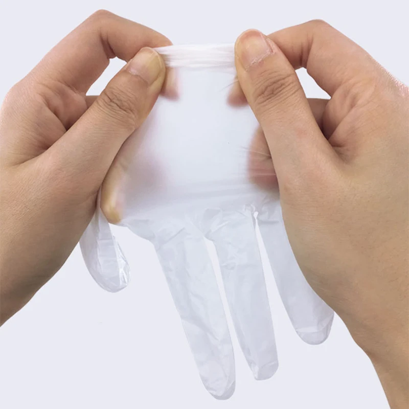 100pcs Food Grade Disposable PVC Gloves Anti-static Plastic Gloves For Food Cleaning Cooking Restaurant Kitchen Accessories