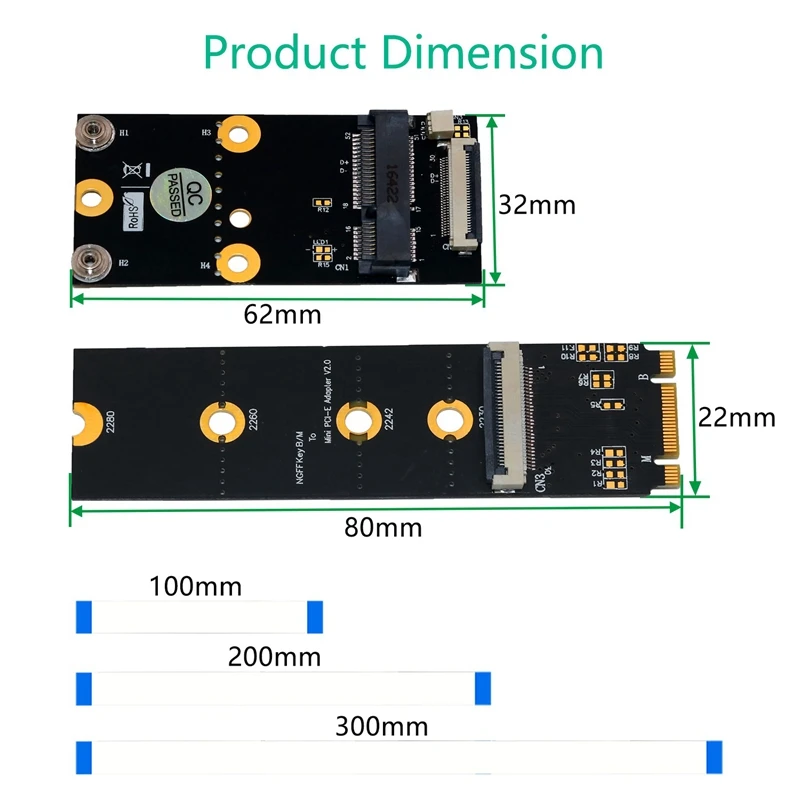 Мини PCI-E к M.2 NGFF ключ B/M/B+ M адаптер с FFC кабелем для WiFi комбинированной bluetooth-карты