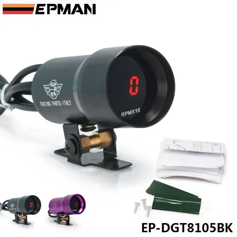 37mm Smoke Tach RPM Tachometer Red Digital Shift Light Style Gauge Pod Black,Purple For BMW E39 5 Series 97-03 EP-DGT8105