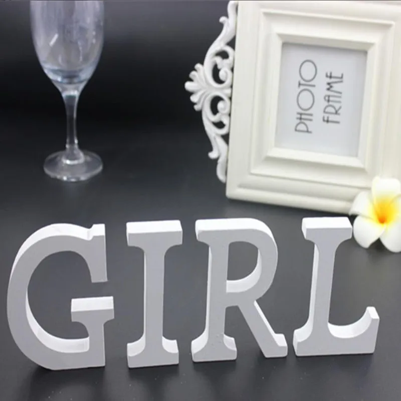 1pc 8CM White Wooden Letters English Alphabet DIY Personalised Name Design Art Craft Wedding Home Decor letters room decoration