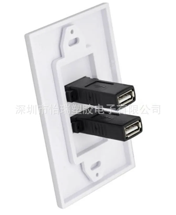 USB розетка панель 2-way USB Панель USB настенная вилка в два порта USB панель слабый ток розетка панель 7115