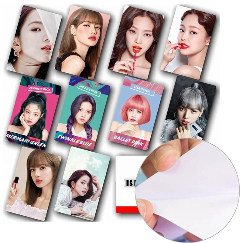 

10Pcs/Set Blackpink Card Stickers Jin Zhini JENNIE Album Photo Card PVC Cards Self Made LOMO Card Photocard