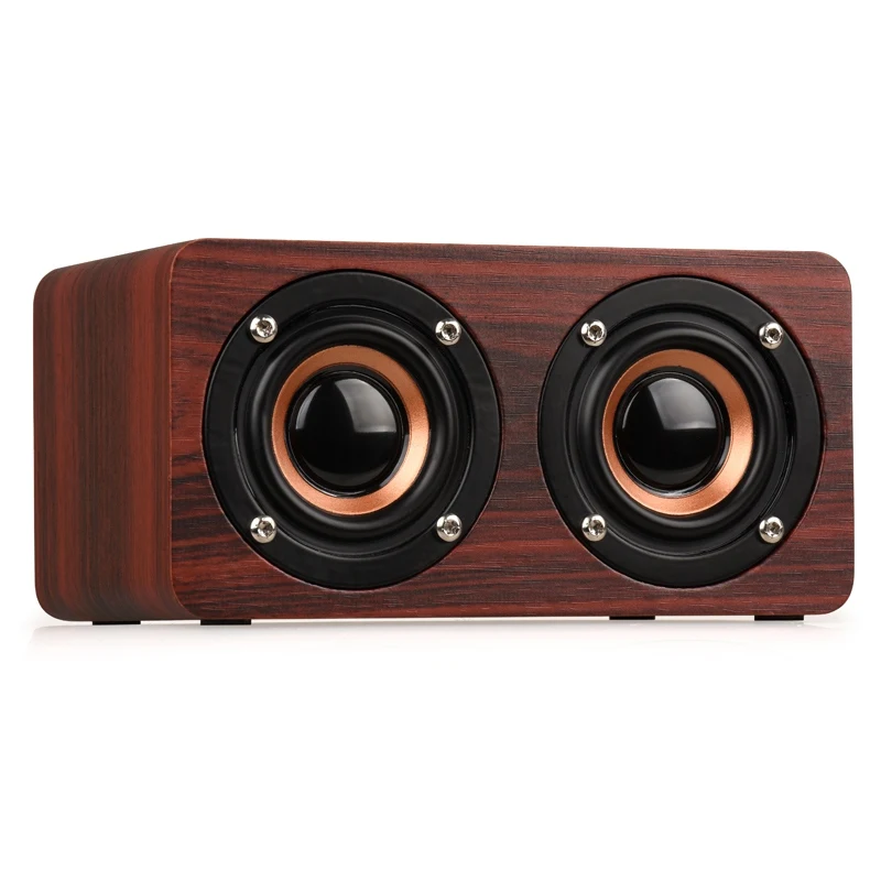 Мини дерево Винтаж Прочный беспроводной Bluetooth динамик портативный сабвуфер HiFi шок бас сабвуфер